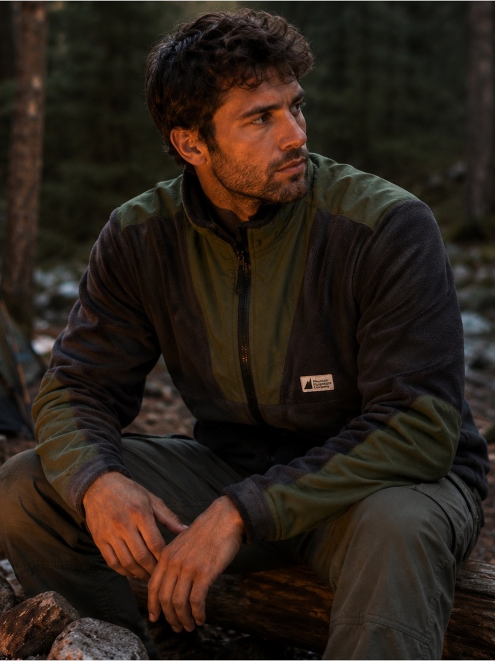 Camping Two-Tone Olive & Black Fleece Jacket MEC-Mountain Equipment Co-op - Picture 2 of 15